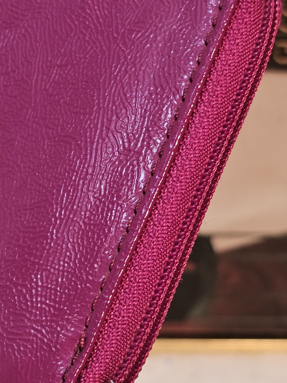 Coach Poppy Daisy Fuchsia Patient Leather Zip Wristlet - Picture 15 of 16